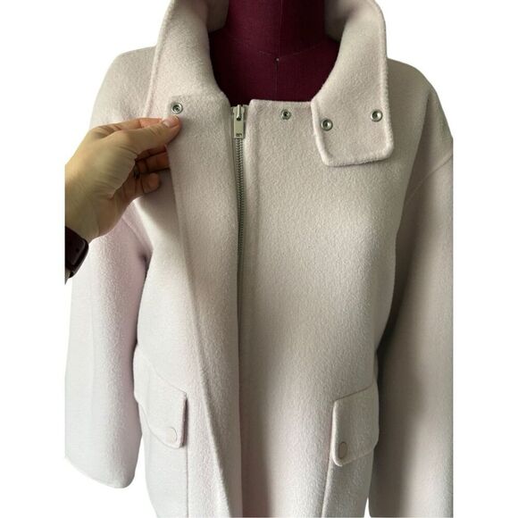 Theory Wool Cashmere Utility Coat Jacket Rosewood Pink Size L - Picture 12 of 16